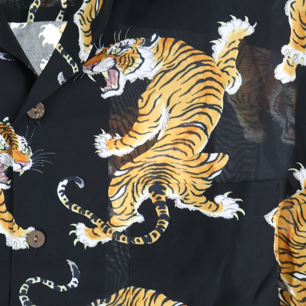 WACKO MARIA(ワコマリア) 20SS TIM LEHI HAWAIIAN SHIRTS ティムレヒ トラ柄 ハワイアン オープンカラー 半袖シャツ ブラック