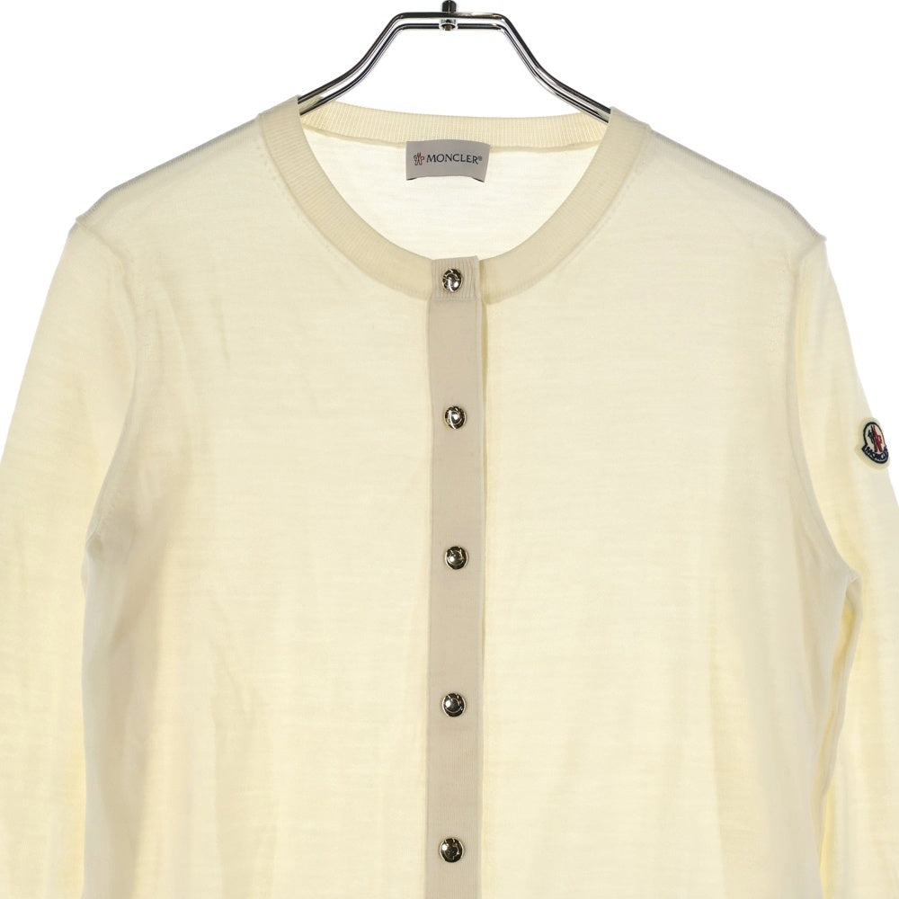MONCLER(モンクレール) CARDIGAN TRICOT ロゴ刺繍スナップカーディガン アイボリー J10939B00026 レディース