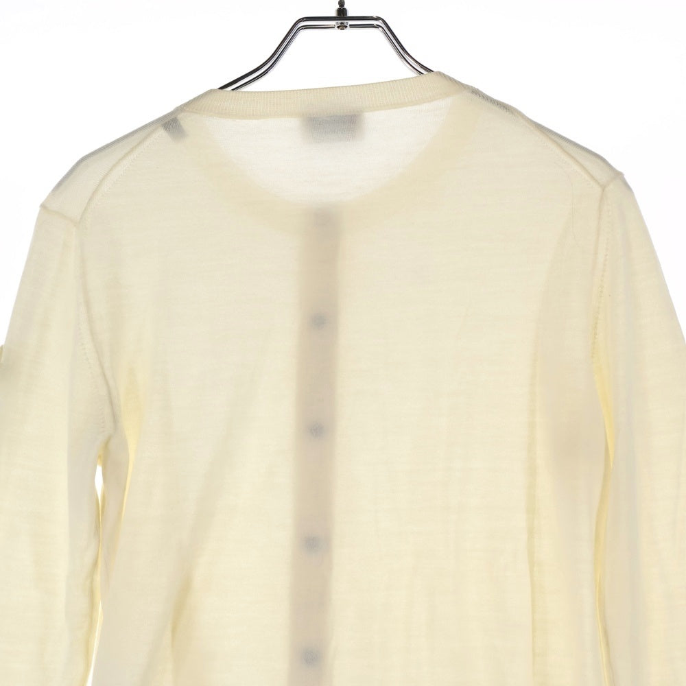 MONCLER(モンクレール) CARDIGAN TRICOT ロゴ刺繍スナップカーディガン アイボリー J10939B00026 レディース