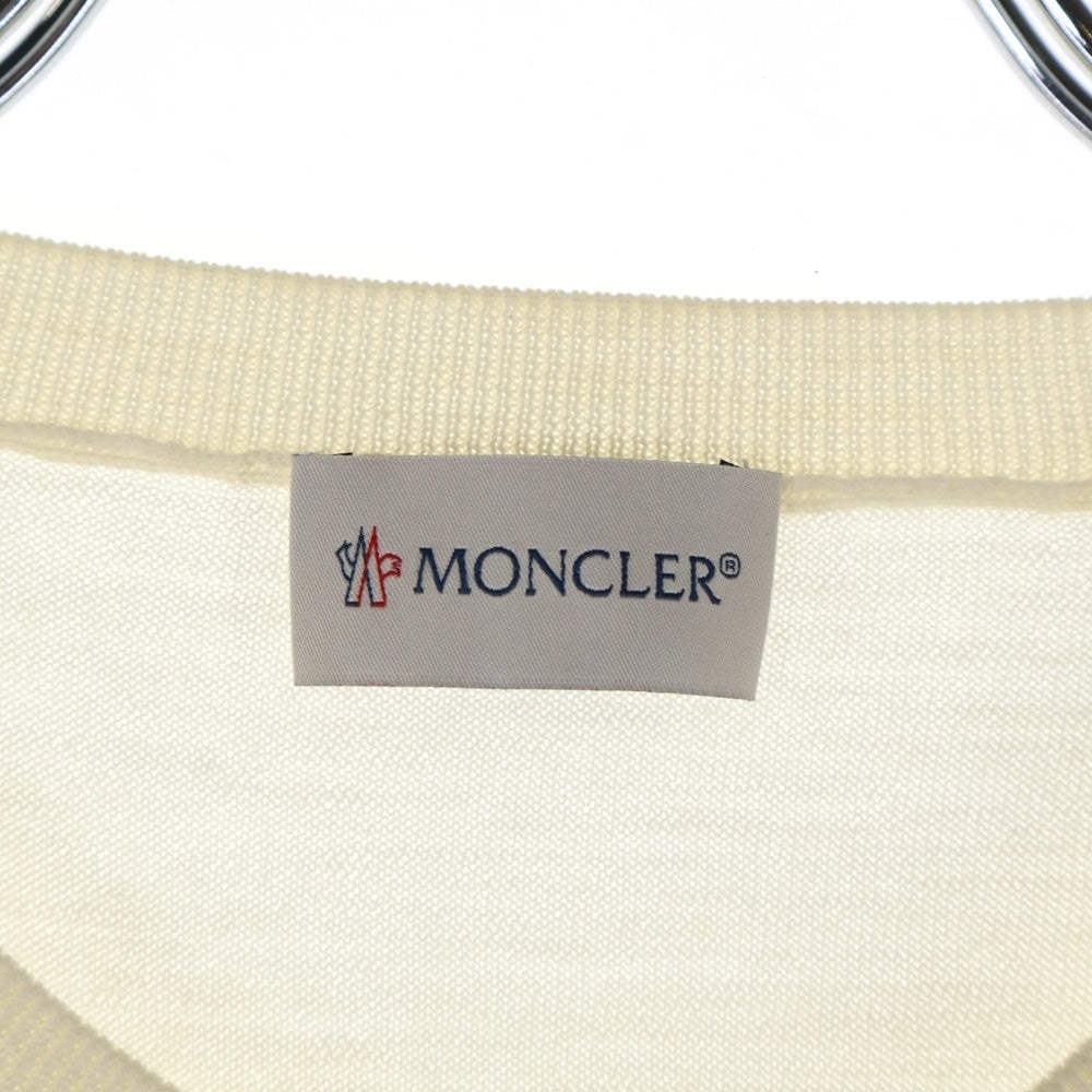 MONCLER(モンクレール) CARDIGAN TRICOT ロゴ刺繍スナップカーディガン アイボリー J10939B00026 レディース