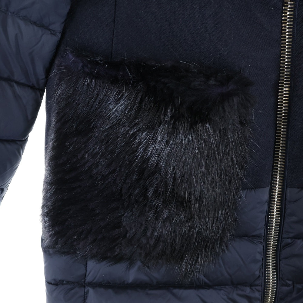 MONCLER(モンクレール) FAYRAC GIUBBOTTO ウール切替ダウンジャケット ネイビー A20934988210 レディース