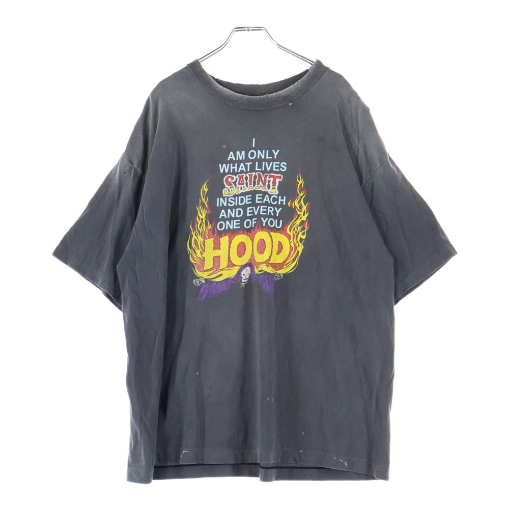 SAINT MICHAEL(セントマイケル) 25SS ×NEIGHBORHOOD STHD SS TEE HOOD SM-HR8-0000-C69 ×ネイバーフッド フロントプリント半袖Tシャツ 半袖カットソー グレー