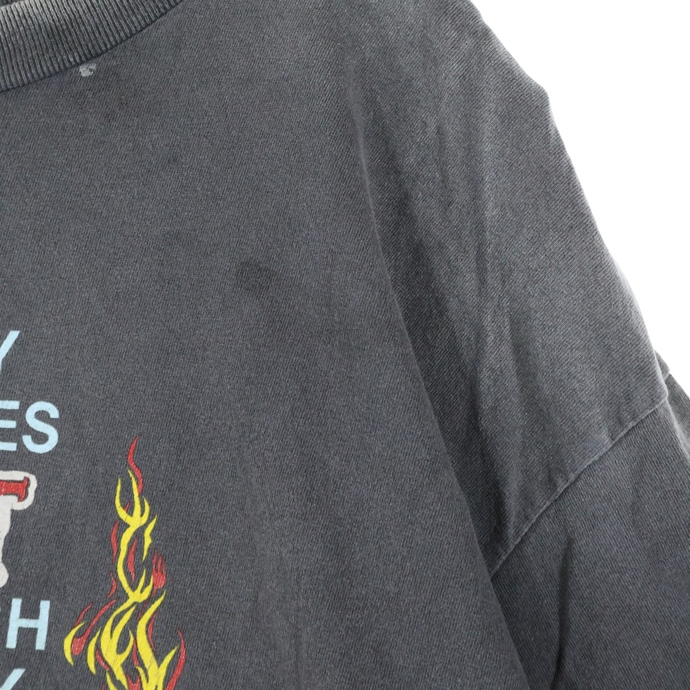 SAINT MICHAEL(セントマイケル) 25SS ×NEIGHBORHOOD STHD SS TEE HOOD SM-HR8-0000-C69 ×ネイバーフッド フロントプリント半袖Tシャツ 半袖カットソー グレー