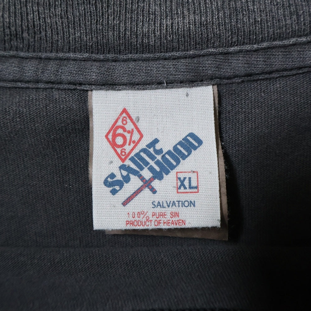 SAINT MICHAEL(セントマイケル) 25SS ×NEIGHBORHOOD STHD SS TEE HOOD SM-HR8-0000-C69 ×ネイバーフッド フロントプリント半袖Tシャツ 半袖カットソー グレー