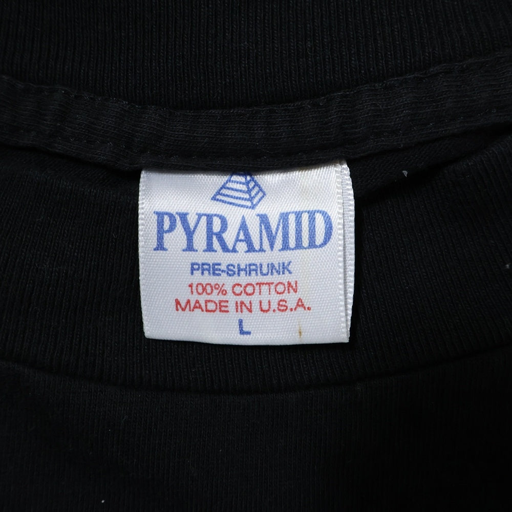VINTAGE(ヴィンテージ) 90s KISS ALIVE/WORLDWIDE '96'97 PYRAMIDタグ キッス 両面プリント ハンドTシャツ クルーネック半袖Tシャツカットソー ブラック