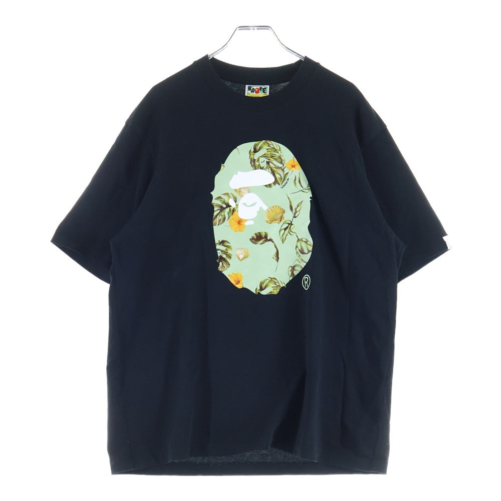 A BATHING APE(アベイシングエイプ) VACATION PATTERN T-SHIRTS バケーションパターン半袖Tシャツ 半袖カットソー ブラック