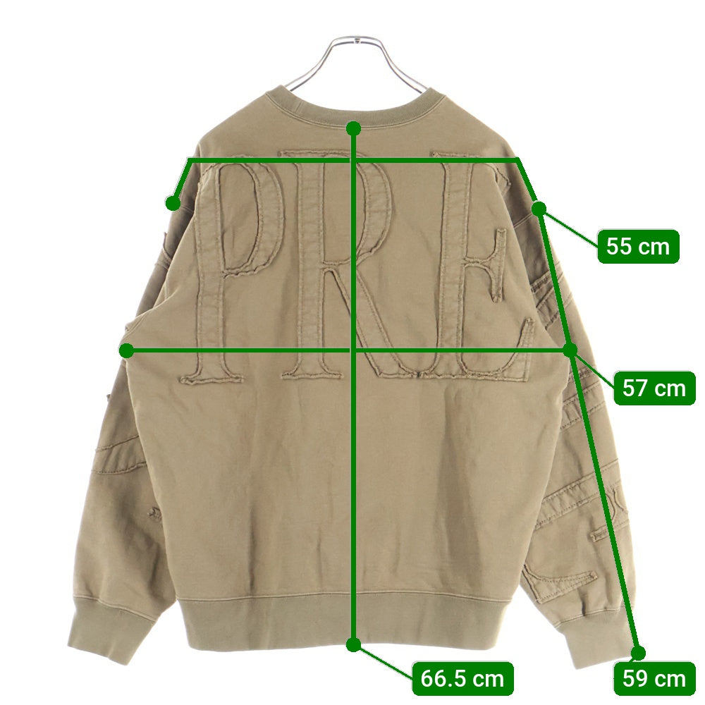 SUPREME(シュプリーム) 22SS Tonal Applique Crewneck トナール アップリケ クルーネックスウェットトレーナー ブラウン