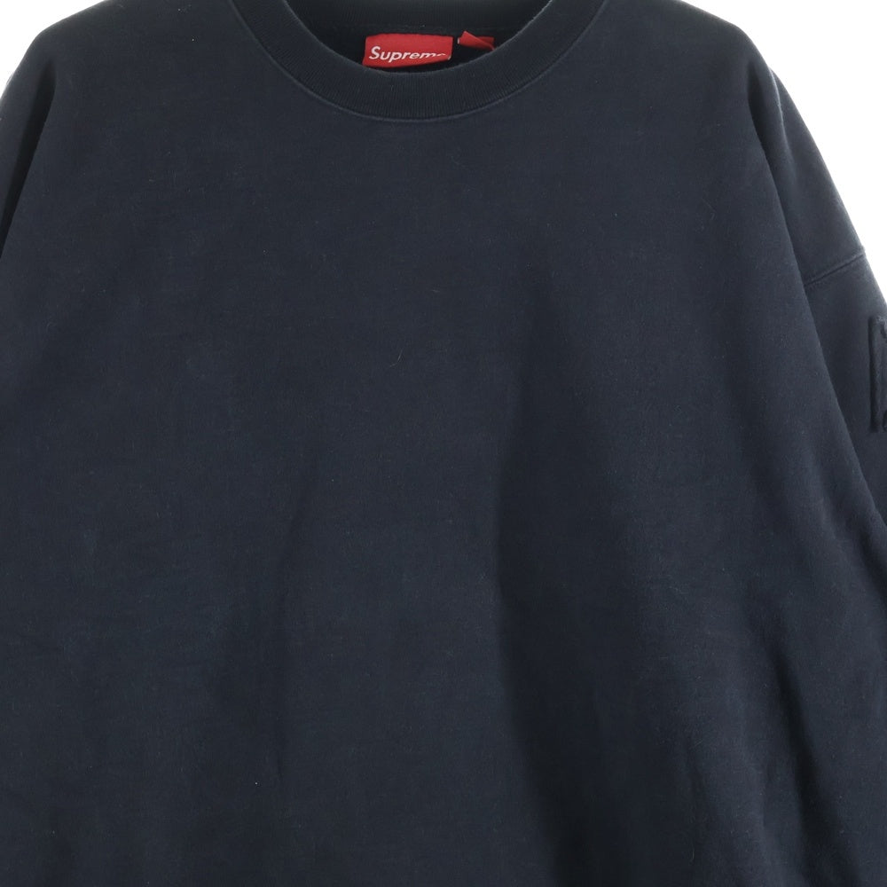 SUPREME(シュプリーム) 22SS Tonal Applique Crewneck トナール アップリケ クルーネックスウェットトレーナー ブラック