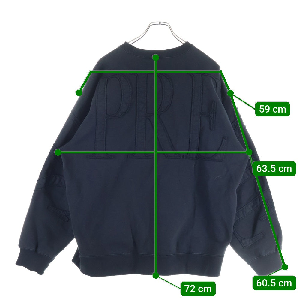 SUPREME(シュプリーム) 22SS Tonal Applique Crewneck トナール アップリケ クルーネックスウェットトレーナー ブラック