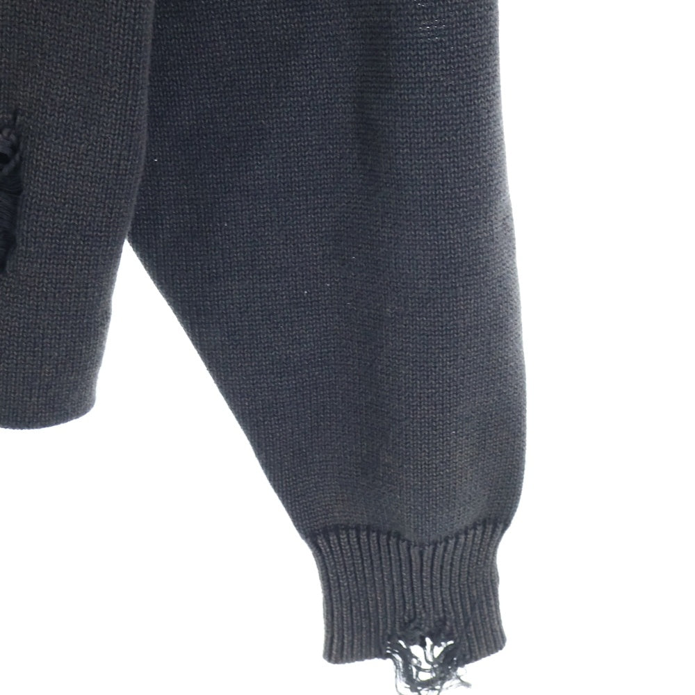 BREATH(ブレス) 22AW CRUSH LETTERED CARDIGAN BR22AW-N3002 クラッシュ ニットカーディガン ブラック