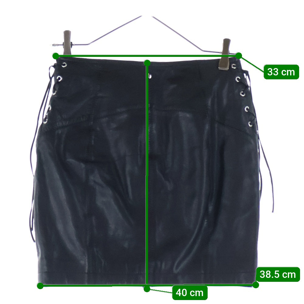 DIESEL(ディーゼル) フェイクレザー ジップ スカート ブラック レディース