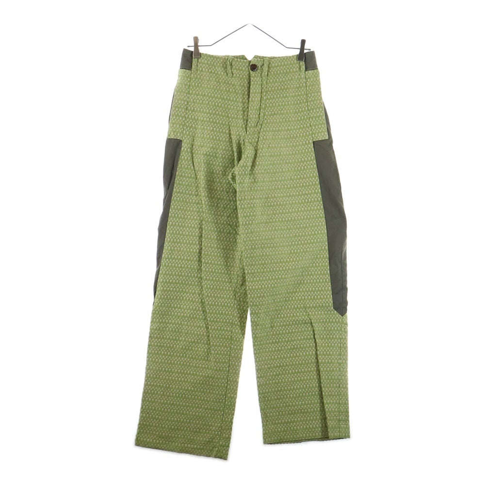 KIKO KOSTADINOV(キココスタディノフ) Tonkin Contrast Trousers トンキン コントラスト トラウザーワイドパンツ スラックス グリーン 7883110359