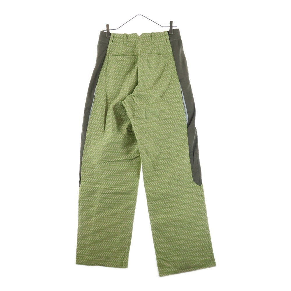 KIKO KOSTADINOV(キココスタディノフ) Tonkin Contrast Trousers トンキン コントラスト トラウザーワイドパンツ スラックス グリーン 7883110359