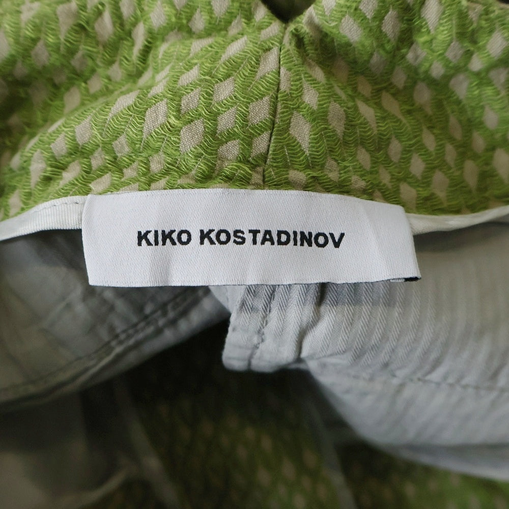 KIKO KOSTADINOV(キココスタディノフ) Tonkin Contrast Trousers トンキン コントラスト トラウザーワイドパンツ スラックス グリーン 7883110359