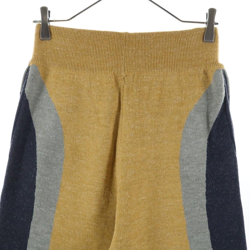 House Of Error(ハウスオブエラー) ドローコード付き プリントニットロングパンツ イエロー