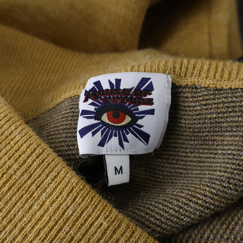 House Of Error(ハウスオブエラー) ドローコード付き プリントニットロングパンツ イエロー