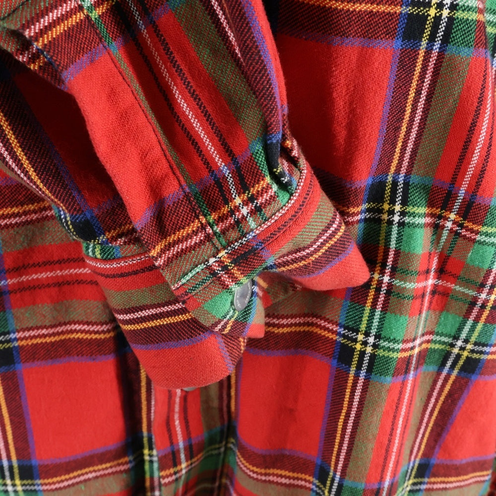 OFF-WHITE(オフホワイト) LOGO CHECK SHIRTS 長袖チェックシャツ フーディー レッド OMGA043S18792013