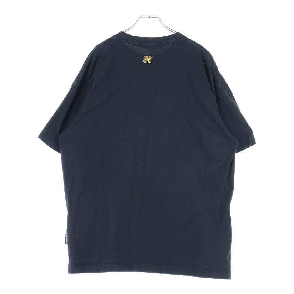 Palm Angels(パームエンジェルス) ファイヤープリントクルーネック半袖Tシャツ 半袖カットソー ブラック PMAA072R24JER001