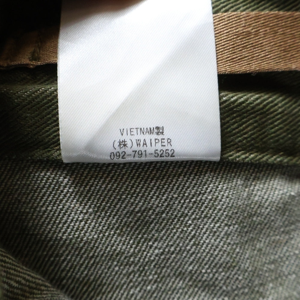 WAIPER.inc(ワイパー) 1950's MADE OF KAIHARA DENIM WP1017 イギリス軍 ヴィンテージ グリーンデニム トラウザーパンツ グリーン