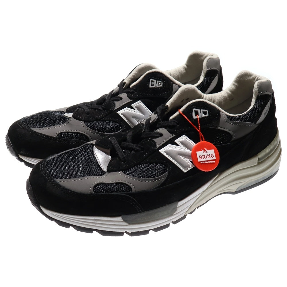New Balance(ニューバランス) 992 Suede Mesh Low Cut Sneaker U992BK スエード メッシュ ローカットスニーカー ブラック/グレー US9/27cm