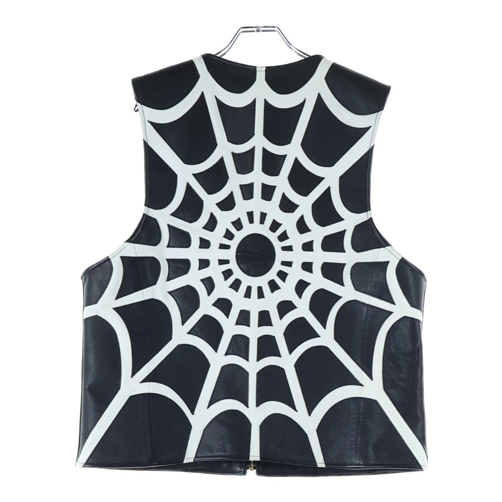 SUPREME(シュプリーム) 21SS ×Vanson Leathers Spider Web Vest ×バンソン スパイダー レザーベスト ブラック