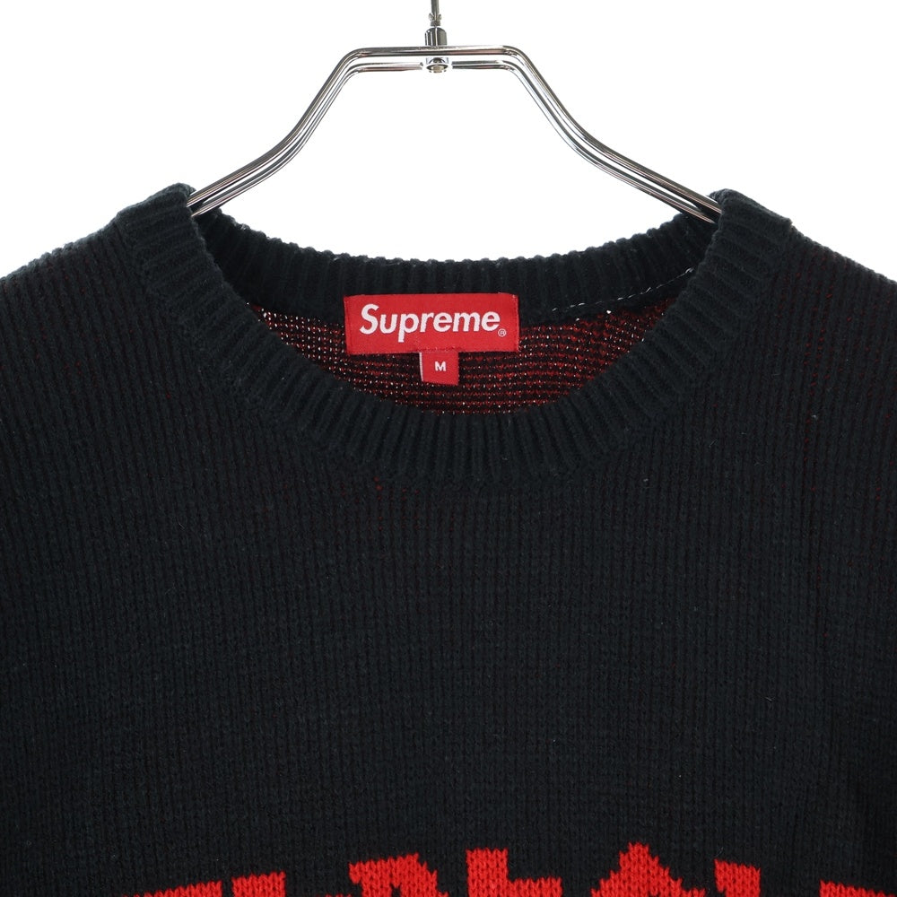 SUPREME(シュプリーム) 21AW ×THRASHER Sweater ×スラッシャー ジャガードロゴ クルーネックニットセーター ブラック