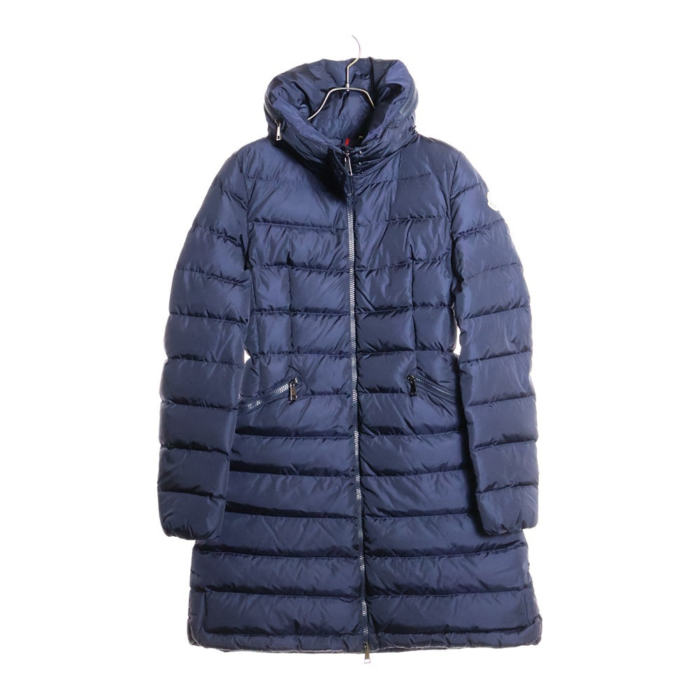 MONCLER(モンクレール) 18AW FLAMMETTE GIUBBOTTO D20934993105 54155 フラメッテ ワッペンロゴジップアップロングコート ダウンジャケット ネイビー レディース