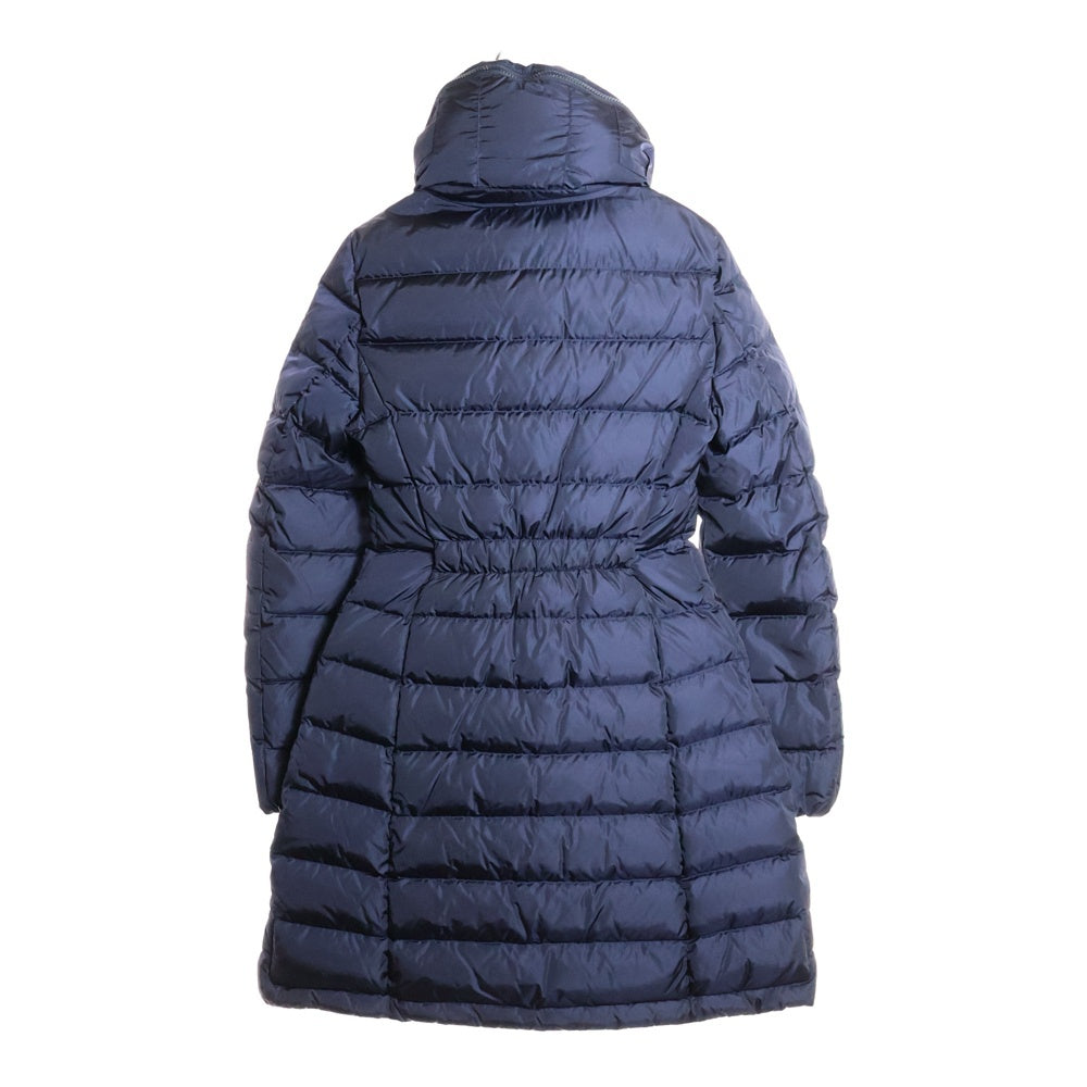 MONCLER(モンクレール) 18AW FLAMMETTE GIUBBOTTO D20934993105 54155 フラメッテ ワッペンロゴジップアップロングコート ダウンジャケット ネイビー レディース