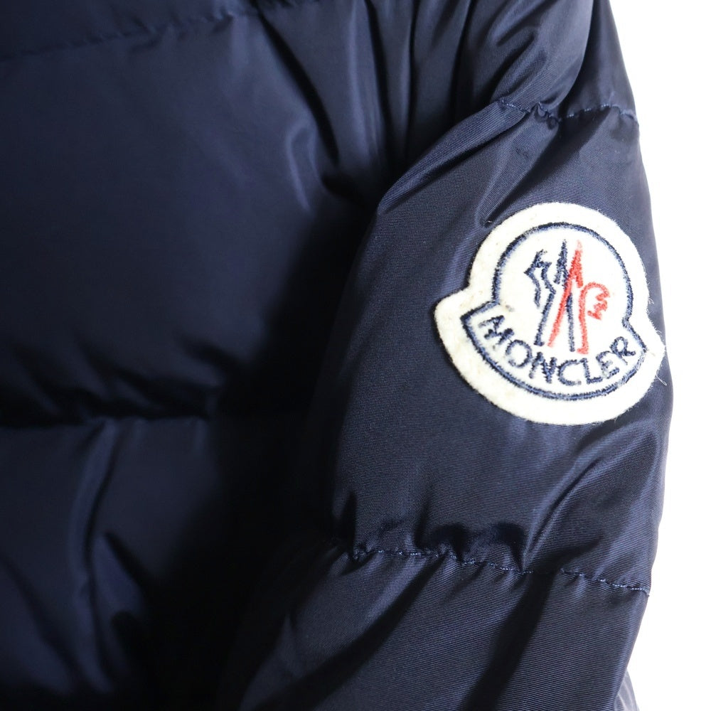 MONCLER(モンクレール) 18AW FLAMMETTE GIUBBOTTO D20934993105 54155 フラメッテ ワッペンロゴジップアップロングコート ダウンジャケット ネイビー レディース