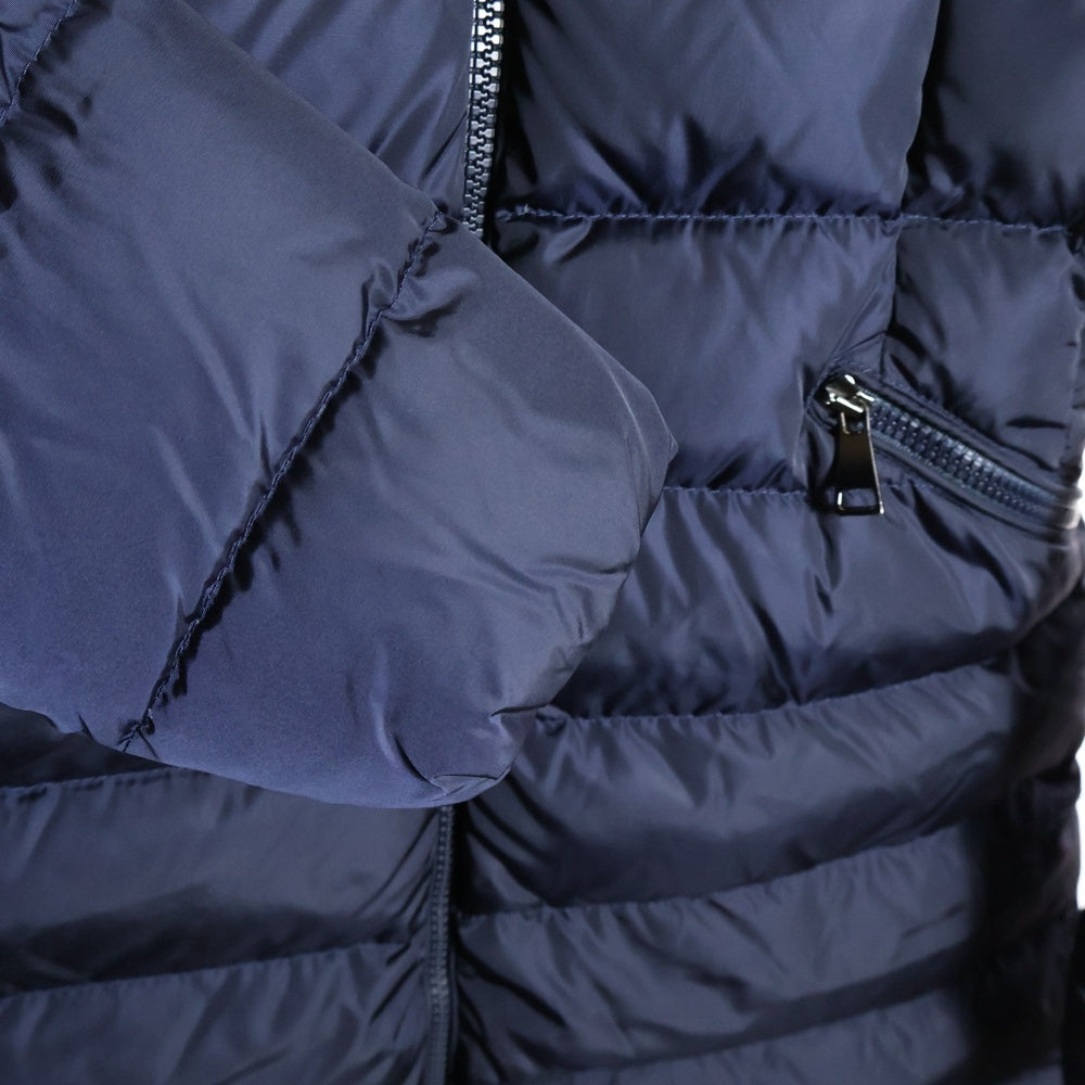 MONCLER(モンクレール) 18AW FLAMMETTE GIUBBOTTO D20934993105 54155 フラメッテ ワッペンロゴジップアップロングコート ダウンジャケット ネイビー レディース