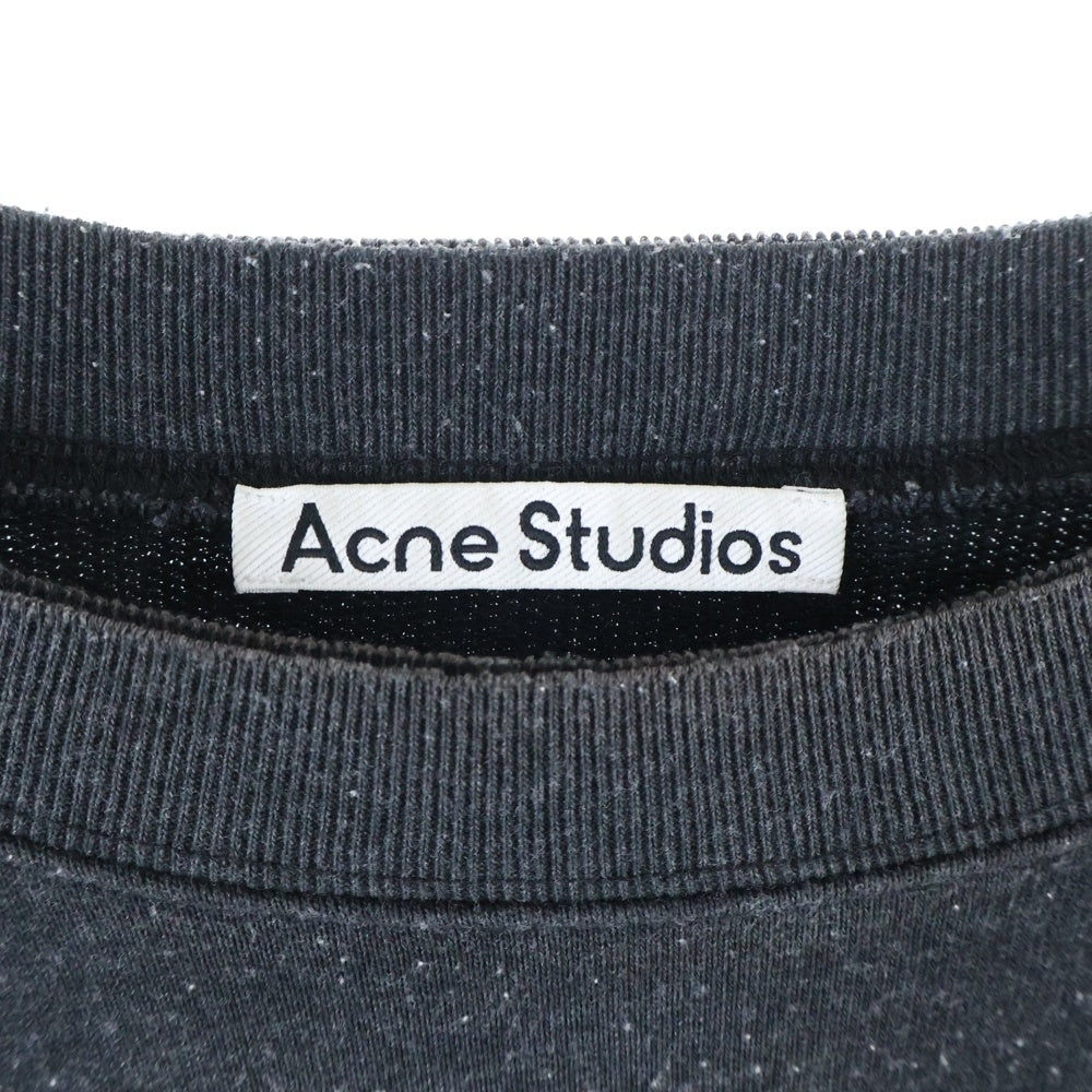 Acne Studios(アクネ ストゥディオズ) Circle Logo Sweater FN-UX-SWEA000044 CI0179 サークルロゴ ダメージ加工 クルーネックスウェットトレーナー ブラック/ブラウン