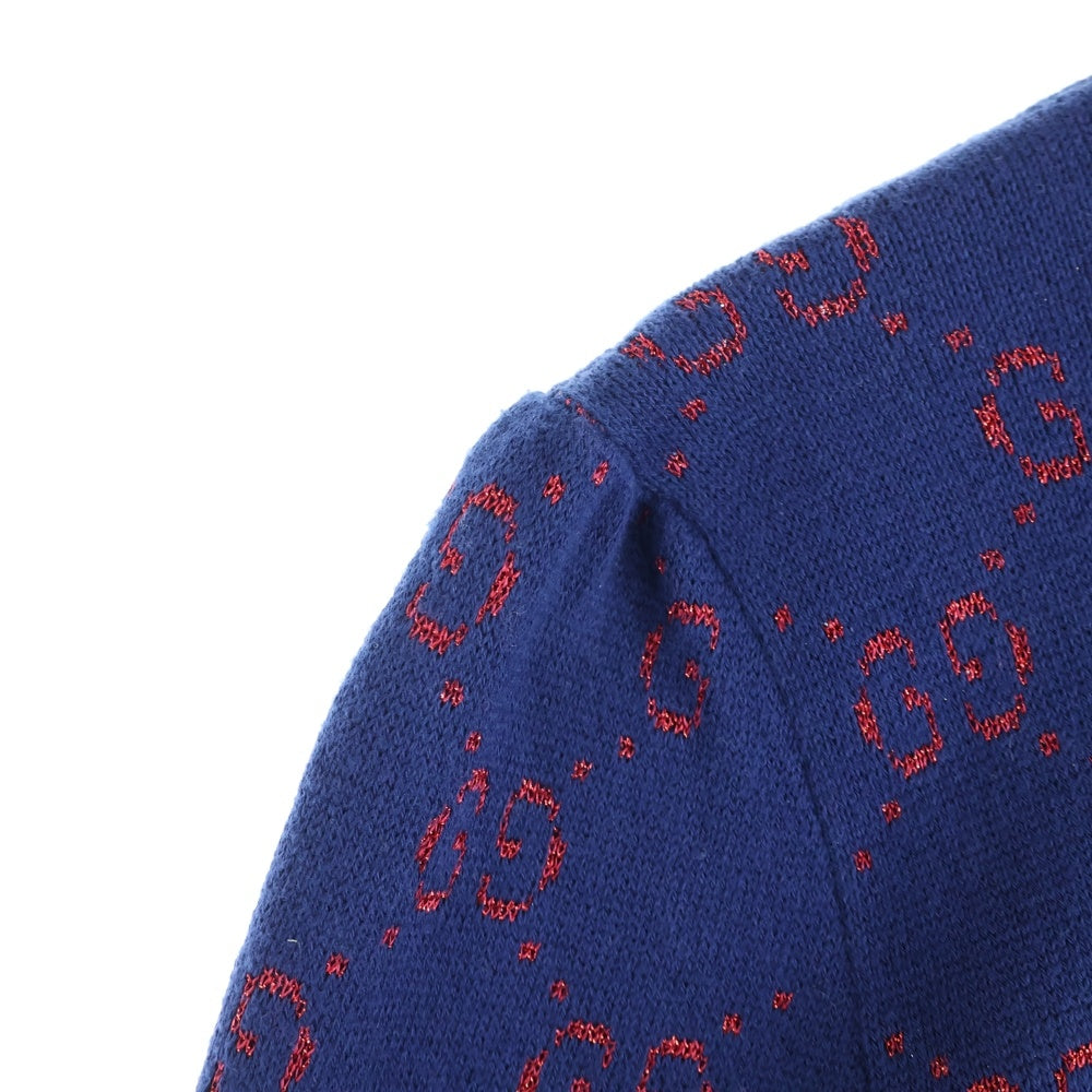 GUCCI(グッチ) GG総柄ラメセーター ニット ネイビー 571723