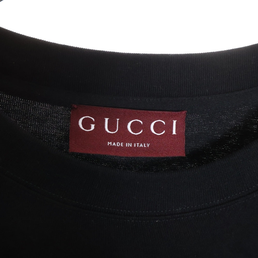 GUCCI(グッチ) Embroidered cotton jersey T-shirt エンブロイダリーコットンTシャツ 半袖カットソー ブラック 798115