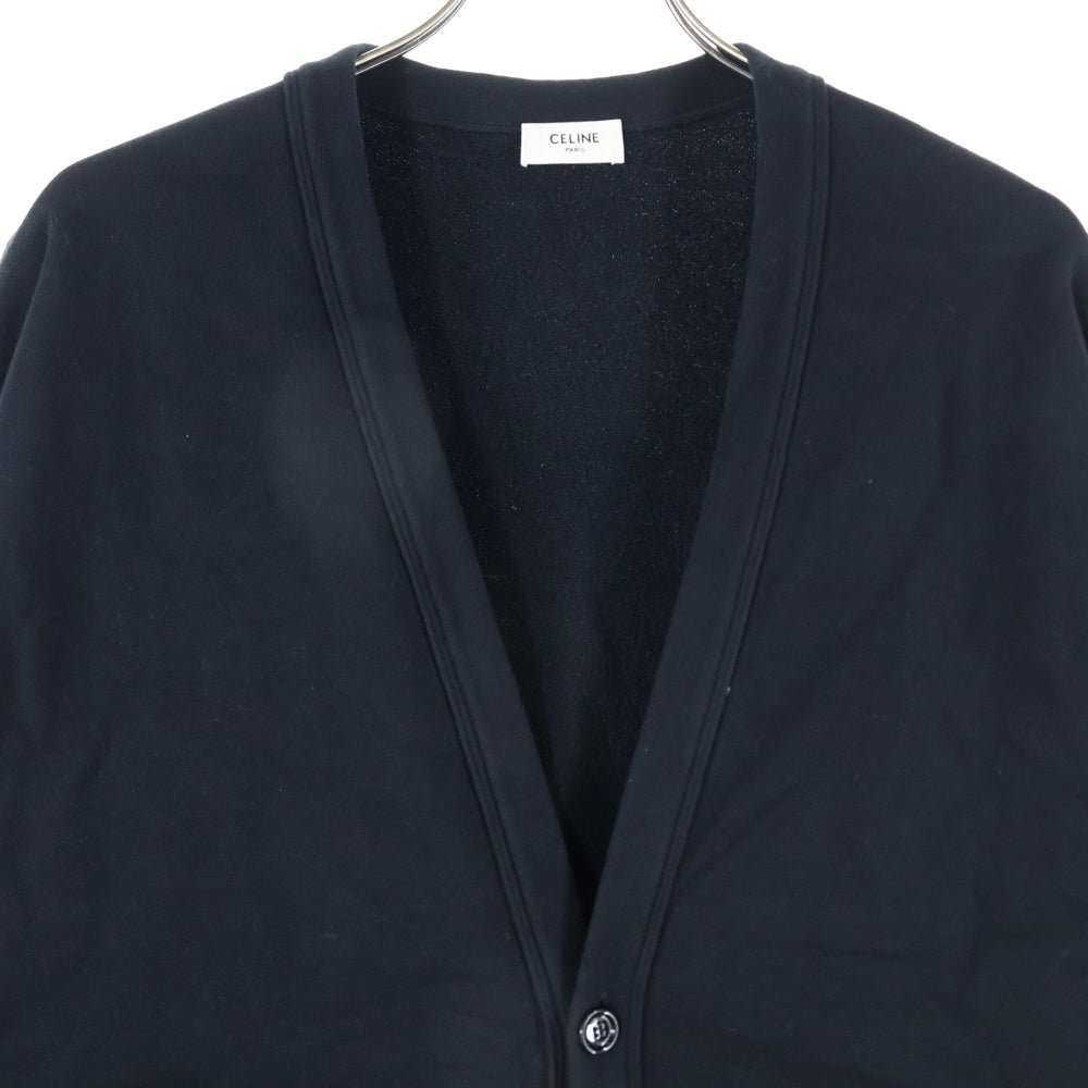 CELINE ブラック カーディガン CELINE(セリーヌ) BACK LOGO PRINT COTTON CARDIGAN バックロゴ