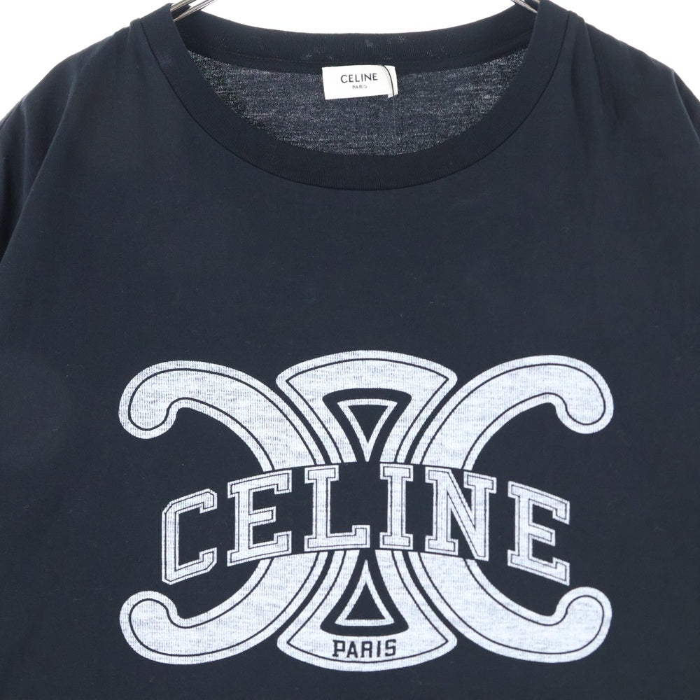 CELINE(セリーヌ) LOGO PRINT S/S T-SHIRTS ロゴプリント半袖カットソー Tシャツ ブラック RX0BO671Q