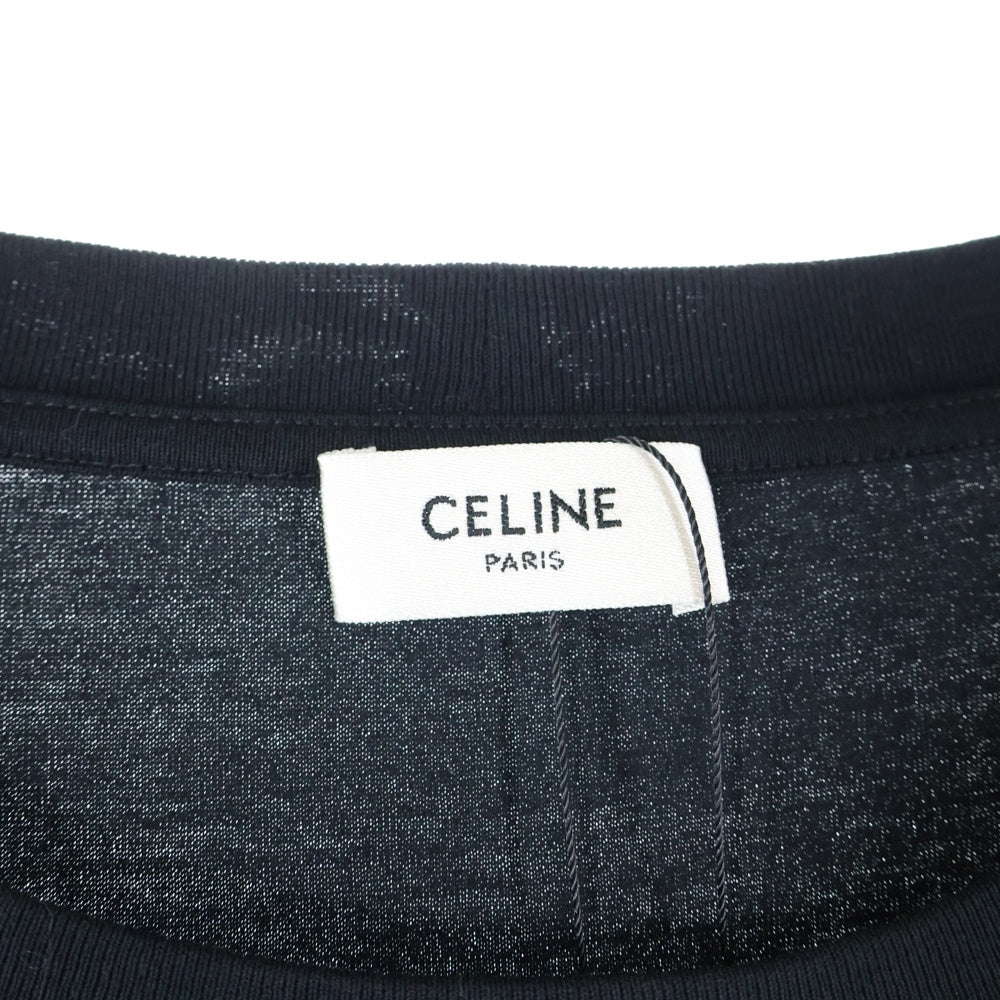 CELINE(セリーヌ) LOGO PRINT S/S T-SHIRTS ロゴプリント半袖カットソー Tシャツ ブラック RX0BO671Q