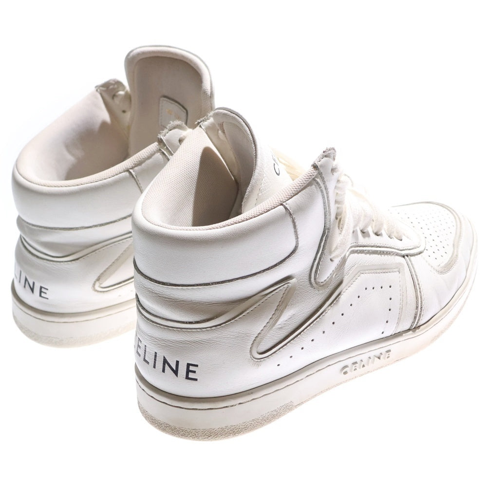 CELINE(セリーヌ) CT-01 バックロゴレザーハイカットスニーカー ホワイト