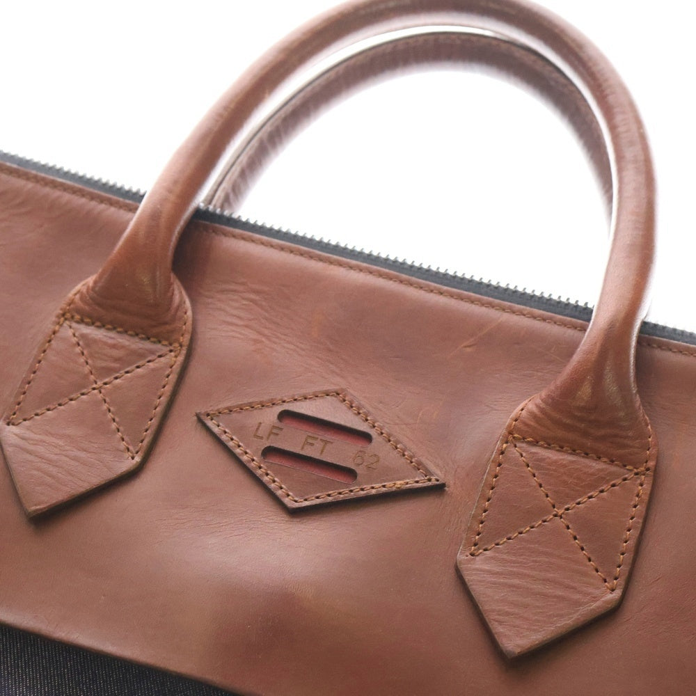 NO BRAND(ノーブランド) LEON FLAM(レオンフラム) SAC 21H デニムレザー切り替えビジネスバッグ ネイビー/ブラウン