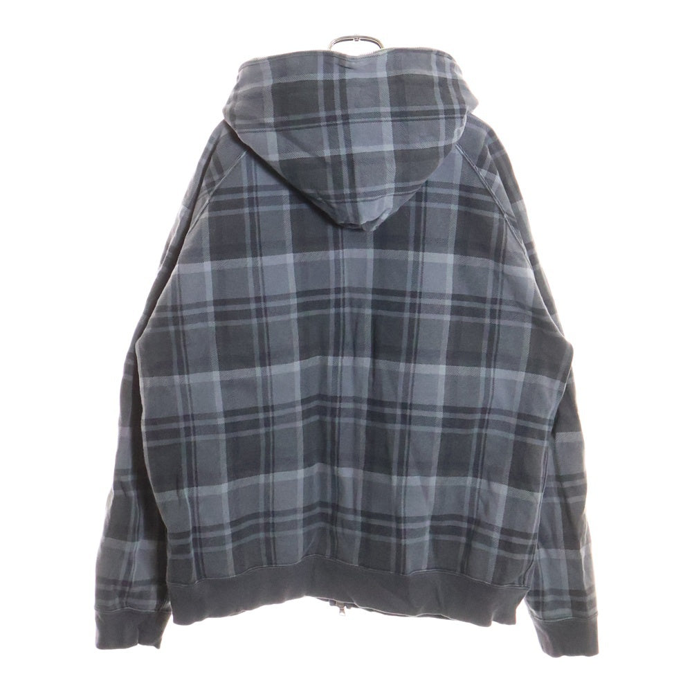 A BATHING APE(アベイシングエイプ) Check Zip Hoodie チェック柄ジップアップパーカー フーディ グレー