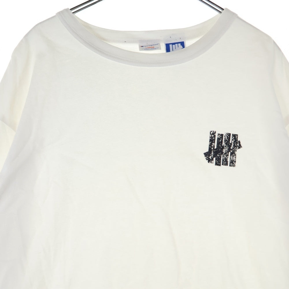 CHAMPION(チャンピオン) ×UNDEFEATED アームロゴ クルーネック長袖Tシャツカットソー ホワイト C8-V405