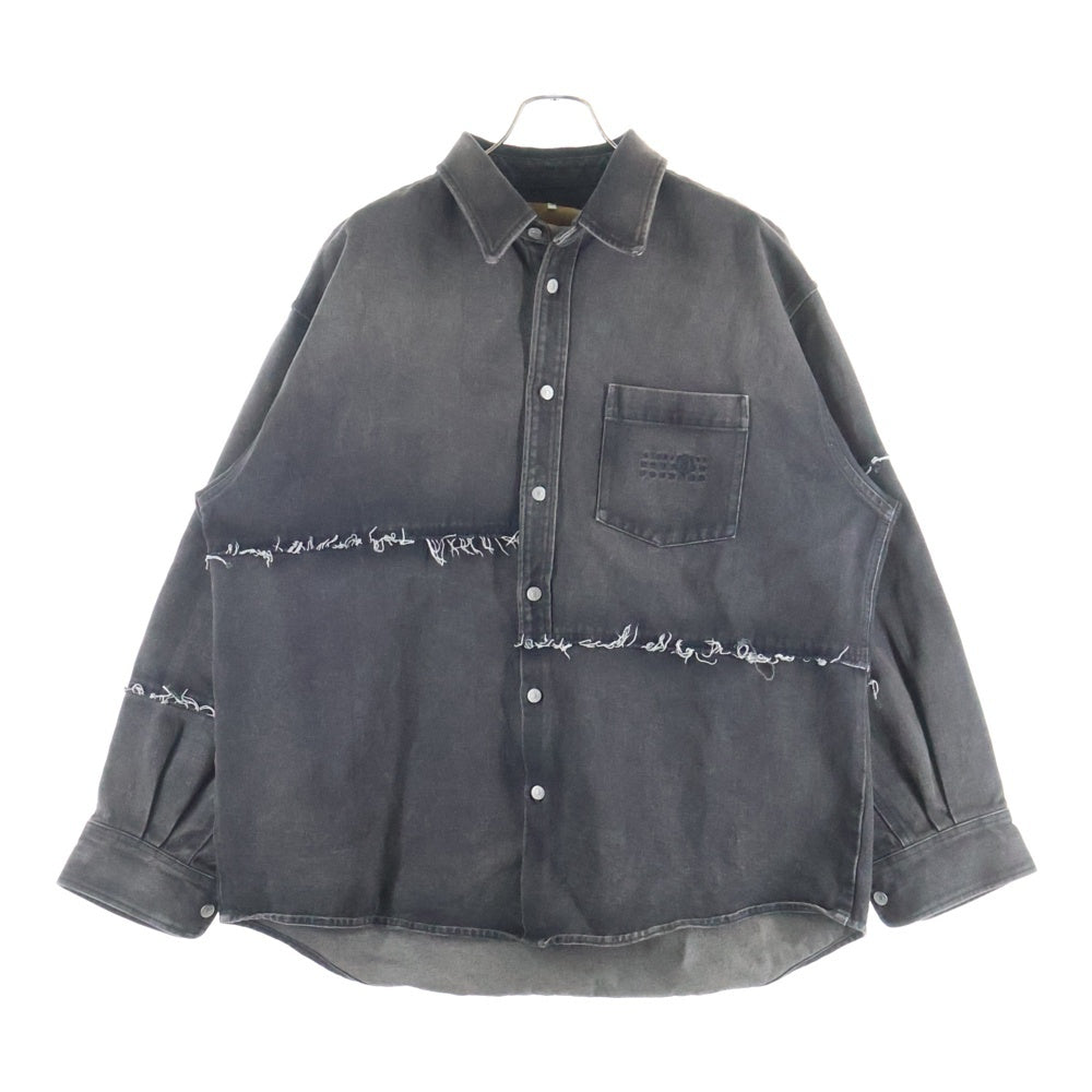 MM6 Maison Margiela(エムエムシックスメゾンマルジェラ) 24AW Faded Denim Logo Shirt SH2DT0009 S30848 オーバーサイズ 長袖デニムシャツ グレー
