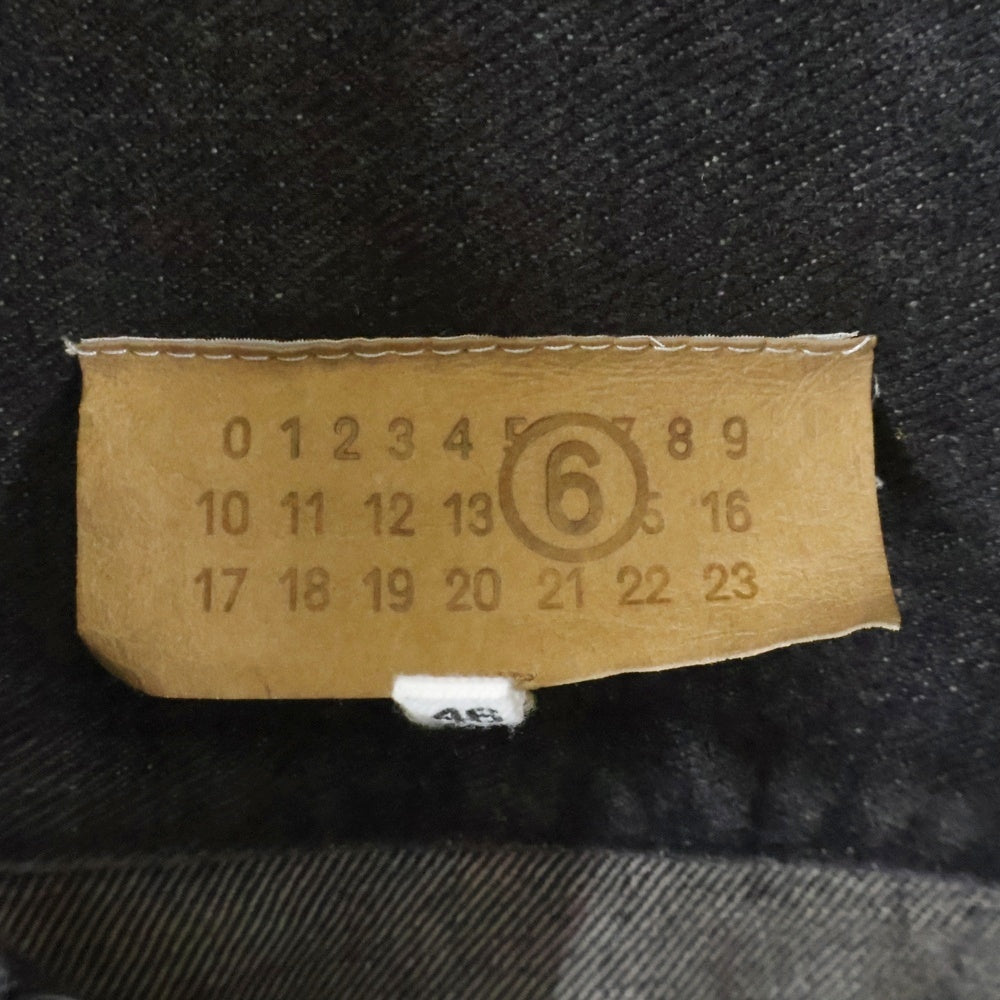 MM6 Maison Margiela(エムエムシックスメゾンマルジェラ) 24AW Faded Denim Logo Shirt SH2DT0009 S30848 オーバーサイズ 長袖デニムシャツ グレー