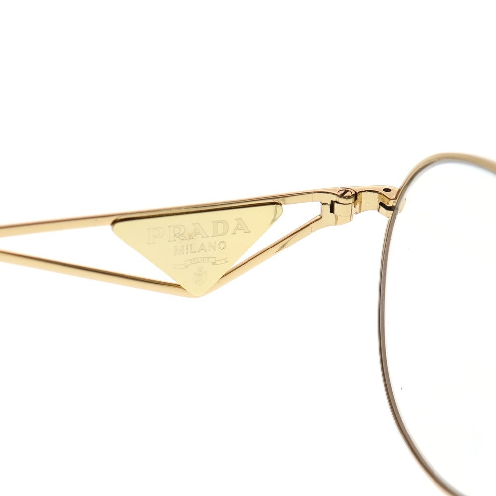 PRADA(プラダ) ボストン メタルフレーム トライアングルロゴ アイウェア 眼鏡 ゴールド/ブラウン 52□19‐140 VPR A50 5AK-101
