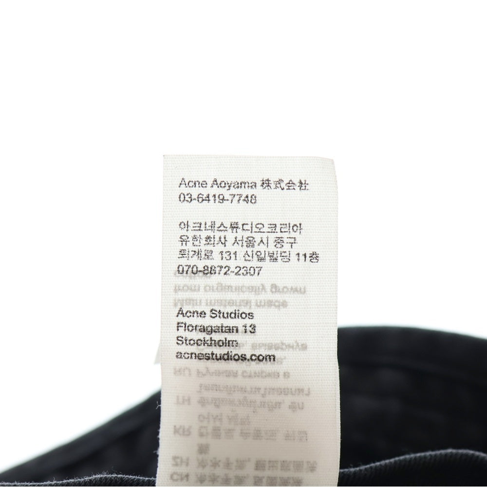 Acne Studios(アクネ ストゥディオズ) プレートロゴ ウォッシュ加工 バケットハット ブラック FN-UX-HATS000245