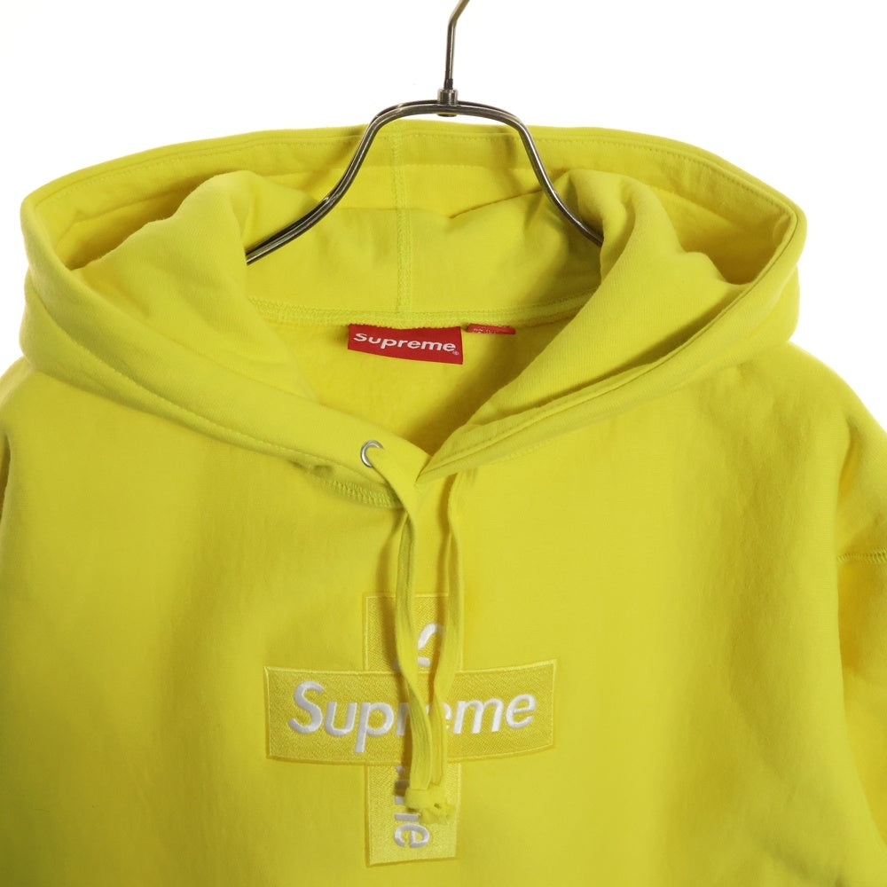 SUPREME(シュプリーム) 20AW Cross Box Logo Hooded Sweatshirt クロス ボックスロゴ刺繍 プルオーバースウェットパーカー フーディー イエロー