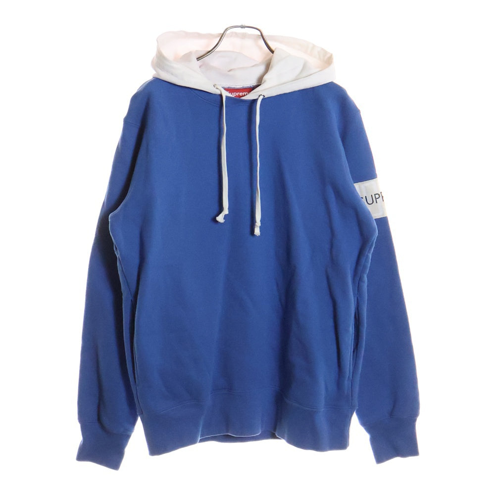 SUPREME(シュプリーム) 16SS 2TONE HOODED CREWNECK 2トーンフーデッドクルーネックスウェットトレーナー ブルー