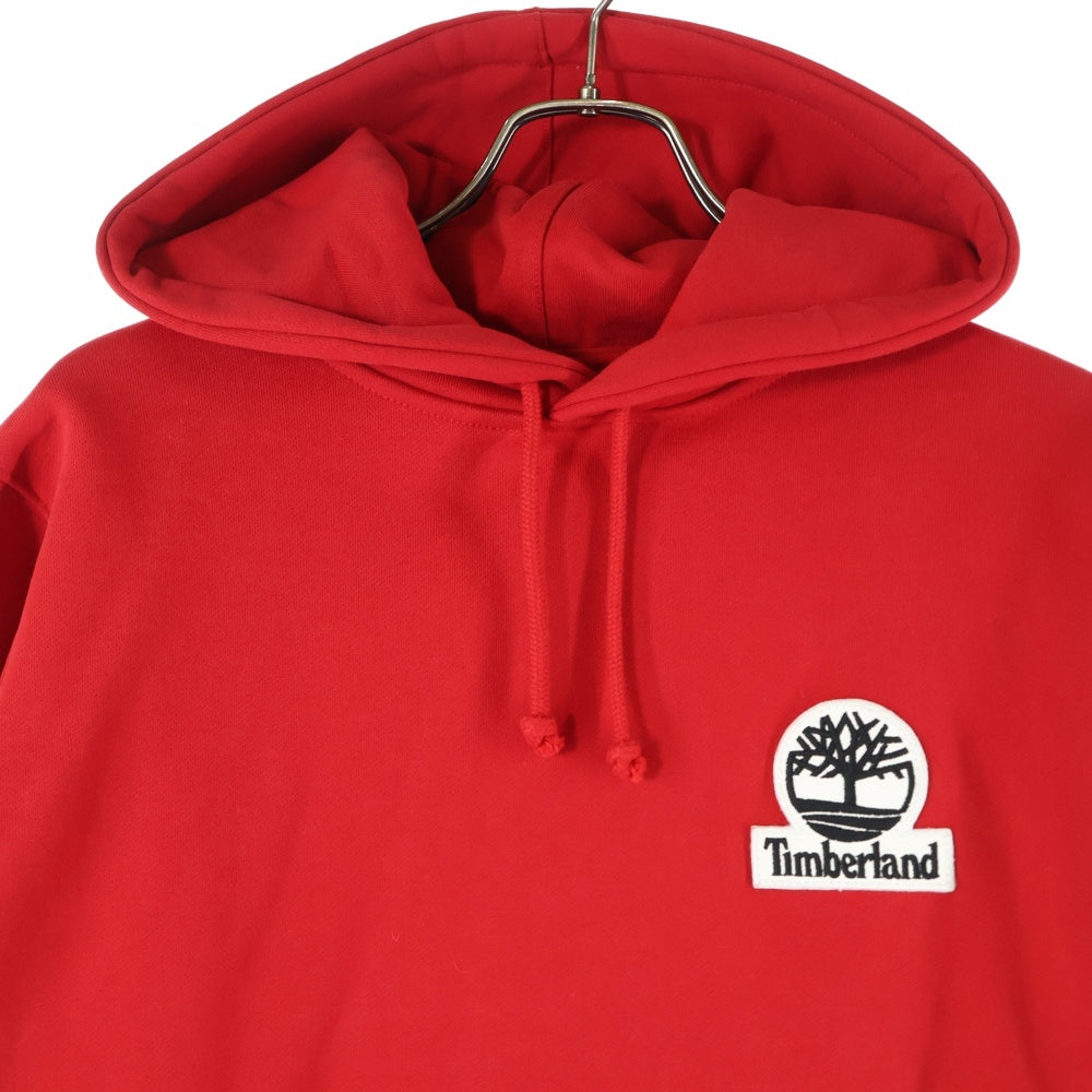 SUPREME(シュプリーム) 16AW ×Timberland LOGO SWEATSHIRTS ティンバーランド ロゴ刺繍プルオーバースウェットパーカー フーディー レッド