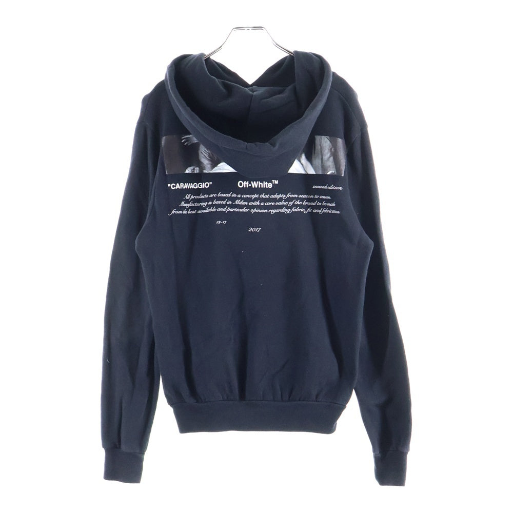 OFF-WHITE(オフホワイト) カラヴァッジォプリントプルオーバースウェットパーカー フーディー ブラック OMBB029F18A54003
