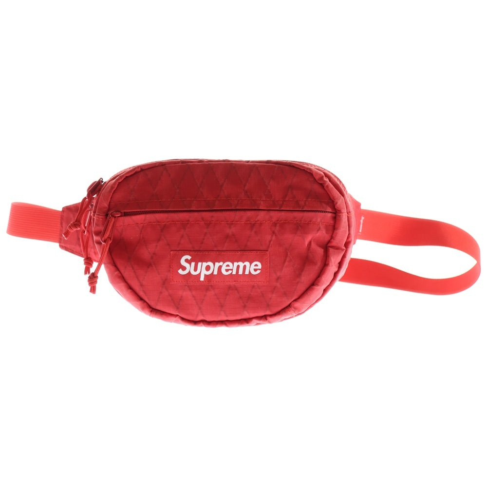 SUPREME(シュプリーム) 18AW Waist Bag ボックスロゴ キルティング ウエストバッグ クロスボディバッグ ショルダーバッグ レッド