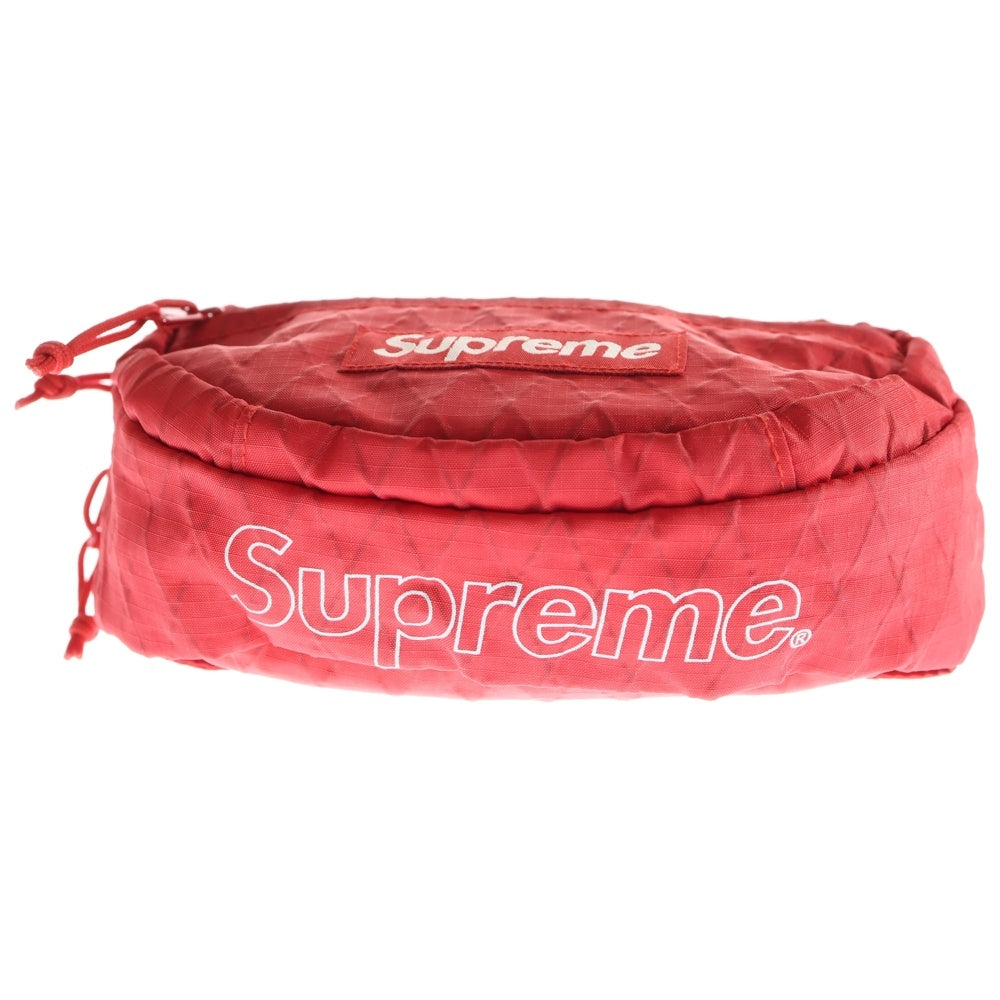 SUPREME(シュプリーム) 18AW Waist Bag ボックスロゴ キルティング ウエストバッグ クロスボディバッグ ショルダーバッグ レッド